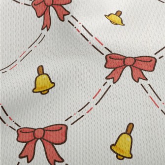 Cute Bow Bell Athletic Mesh Flat Back