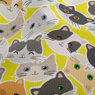 Cute Big Head Cat Athletic Mesh Flat Back