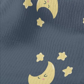 Smiling Crescent Moon Star Terry