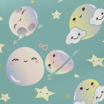 Moon Planet Starry Sky Twill