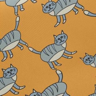 Striped Gray Cat Twill