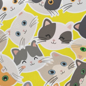 Cute Big Head Cat Twill