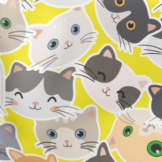 Cute Big Head Cat Stretch Ponte