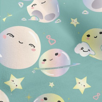 Moon Planet Starry Sky Micro Fleece