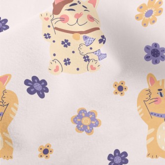 Cute Lucky Cat Micro Fleece