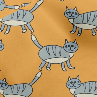 Striped Gray Cat Micro Fleece