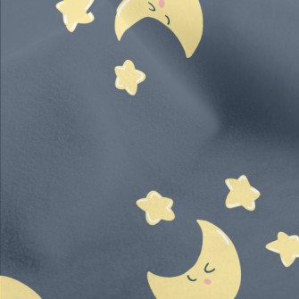 Smiling Crescent Moon Star Micro Fleece