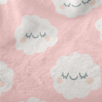 Blushing Eyes Closed Clouds Minky