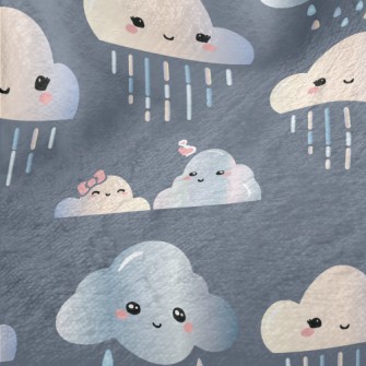 Clouds Couple Raining Minky
