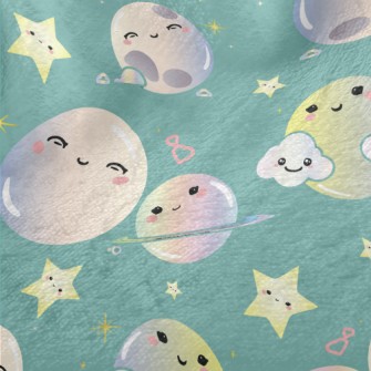 Moon Planet Starry Sky Minky