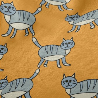 Striped Gray Cat Minky