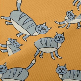 Striped Gray Cat Piqué