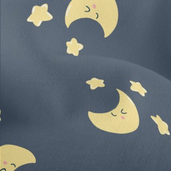Smiling Crescent Moon Star Lightweight Performance Linen