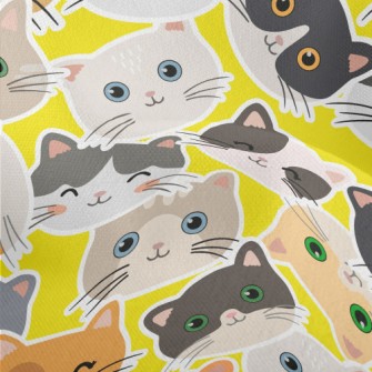 Cute Big Head Cat Lightweight Performance Linen