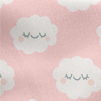 Blushing Eyes Closed Clouds Jersey Backed Fleece