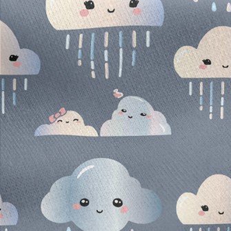 Clouds Couple Raining Jersey Backed Fleece