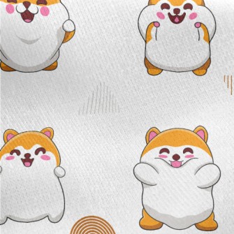 Mini Cute Hamster Jersey Backed Fleece