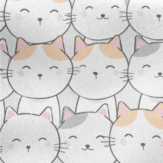 Smiling Kitten Jersey Backed Fleece