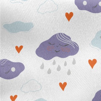 Clouds, Dark Clouds, Rain Jersey Backed Fleece
