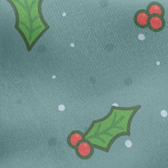Christmas Bells Falling Leaves Jersey Backed Fleece