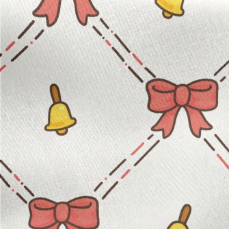 Cute Bow Bell Jersey Backed Fleece