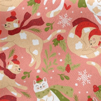 Warm Scarf Spotted Cat Jersey Backed Fleece