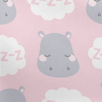 Good Night Sleeping Hippo Pongee