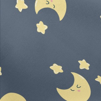 Smiling Crescent Moon Star Pongee