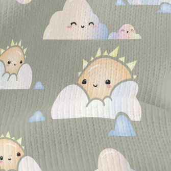 Gradient Sun Cloud Rainbow Stretch Jersey