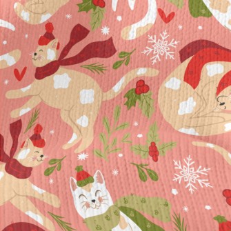 Warm Scarf Spotted Cat Stretch Jersey