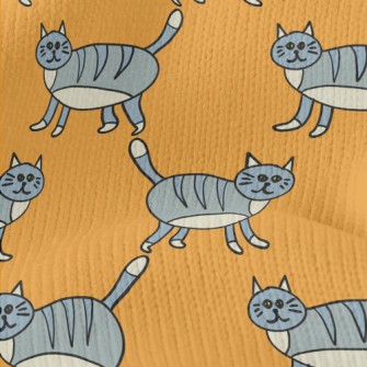Striped Gray Cat Stretch Jersey