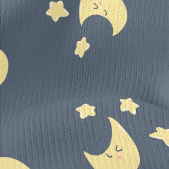 Smiling Crescent Moon Star Stretch Jersey
