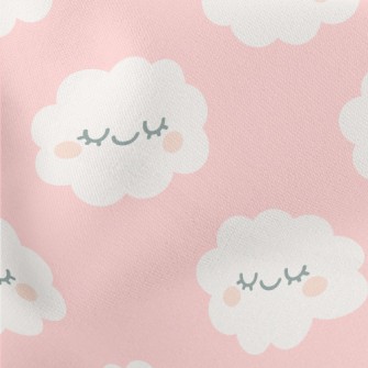 Blushing Eyes Closed Clouds Lightweight Cotton Poplin