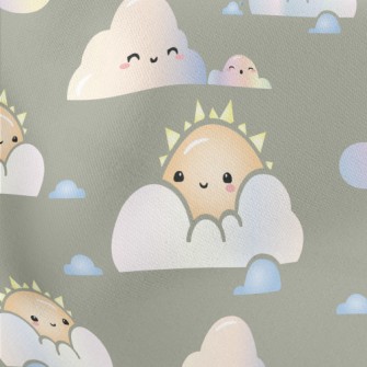 Gradient Sun Cloud Rainbow Lightweight Cotton Poplin