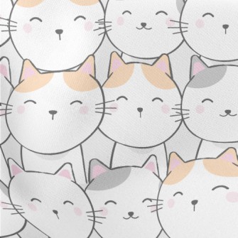 Smiling Kitten Lightweight Cotton Poplin