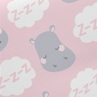 Good Night Sleeping Hippo Midweight Cotton Poplin