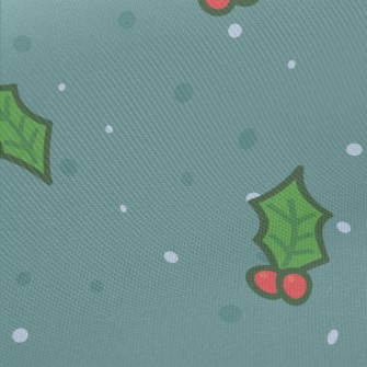Christmas Bells Falling Leaves Midweight Cotton Poplin