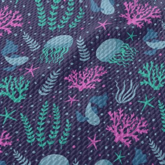 Jellyfish Seagrass Coral Birdseye Piqué