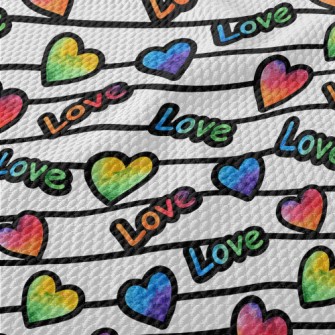 Stripe Smudged Heart Birdseye Piqué