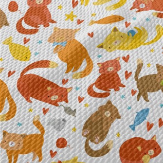 Innocent Cute Cat Birdseye Piqué