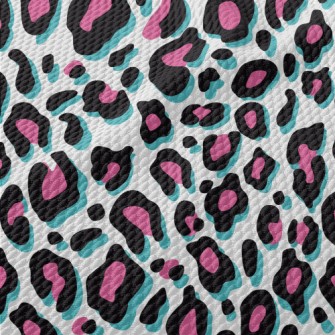 Fluorescent Pink Leopard Print Birdseye Piqué
