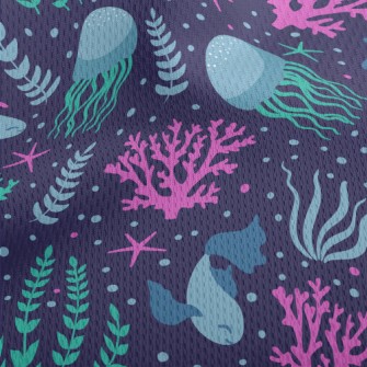 Jellyfish Seagrass Coral Athletic Mesh Flat Back