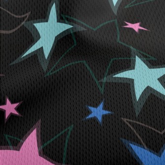 Interlaced Overlapping Stars Athletic Mesh Flat Back