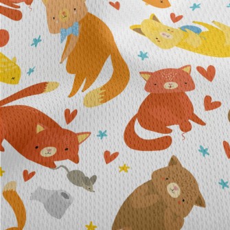 Innocent Cute Cat Athletic Mesh Flat Back