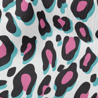 Fluorescent Pink Leopard Print Terry
