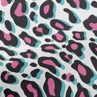 Fluorescent Pink Leopard Print Performance Linen