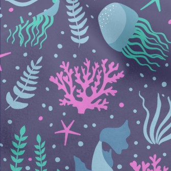 Jellyfish Seagrass Coral Micro Fleece