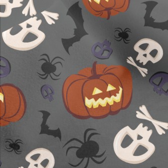 Mean Pumpkin Skull Micro Fleece