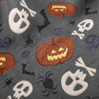 Mean Pumpkin Skull Minky