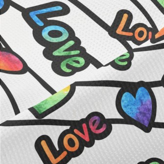Stripe Smudged Heart Piqué